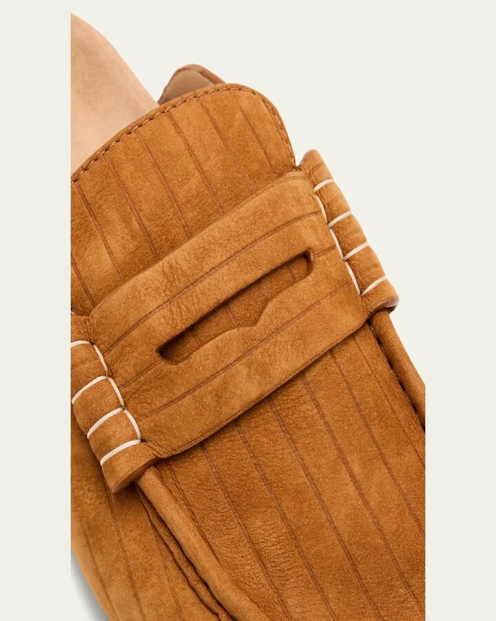 Suede Stitch Loafer Mules - Image 9