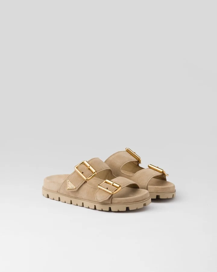 Suede strap slides