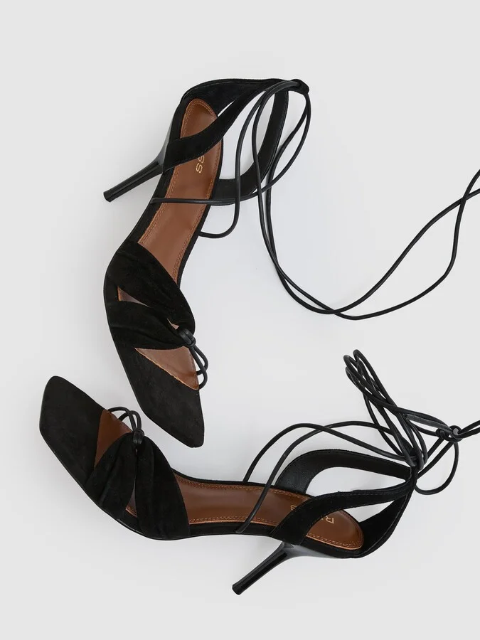 Suede Strappy Heeled Sandals - Image 3