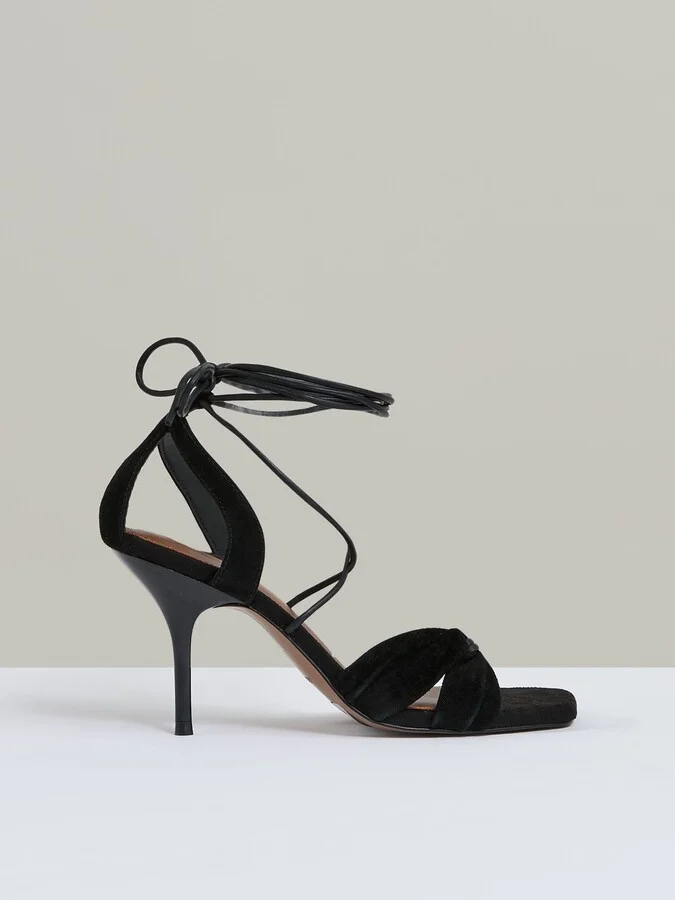Suede Strappy Heeled Sandals
