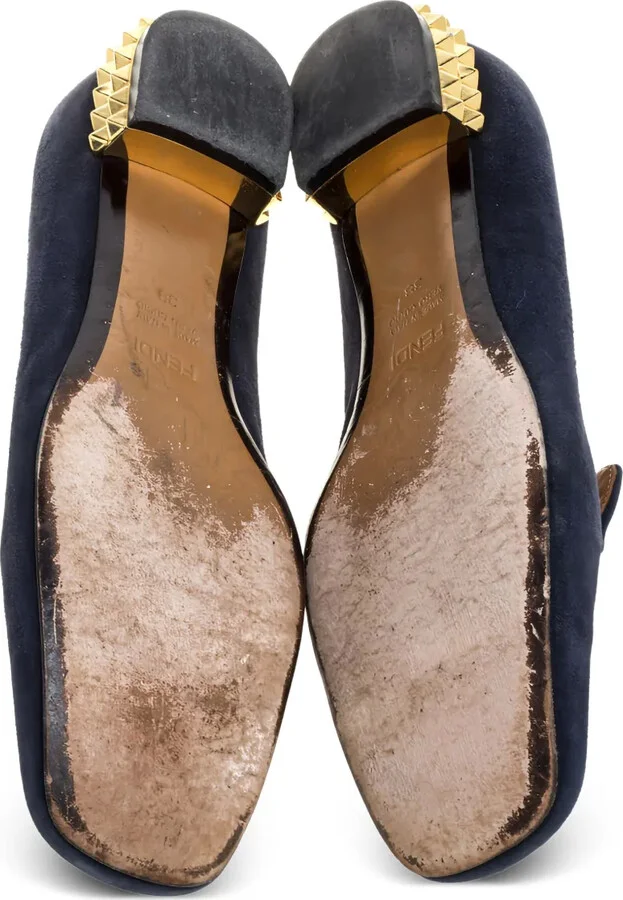 Suede Studded-Heel Shoes - Image 4