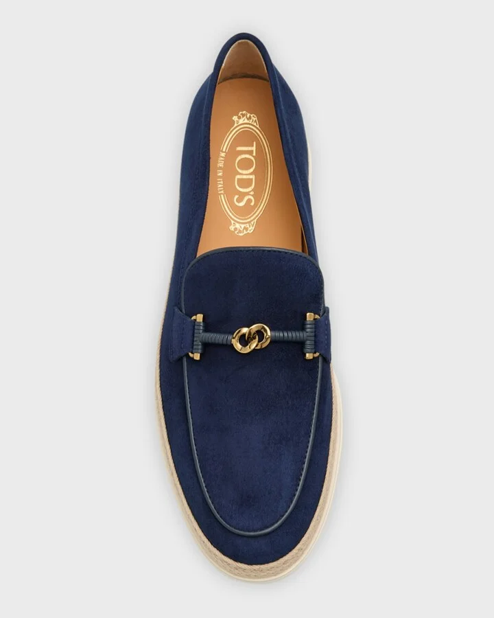 Suede T-Ring Espadrille Loafers - Image 4
