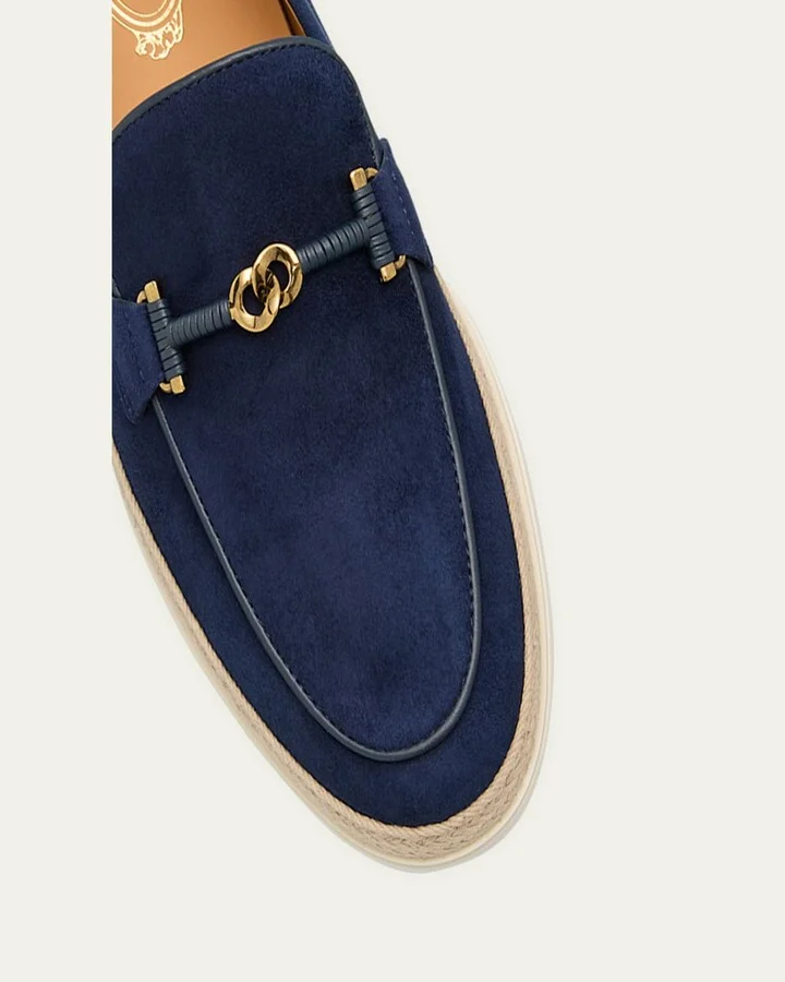 Suede T-Ring Espadrille Loafers - Image 4