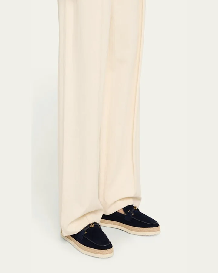 Suede T-Ring Espadrille Loafers - Image 9