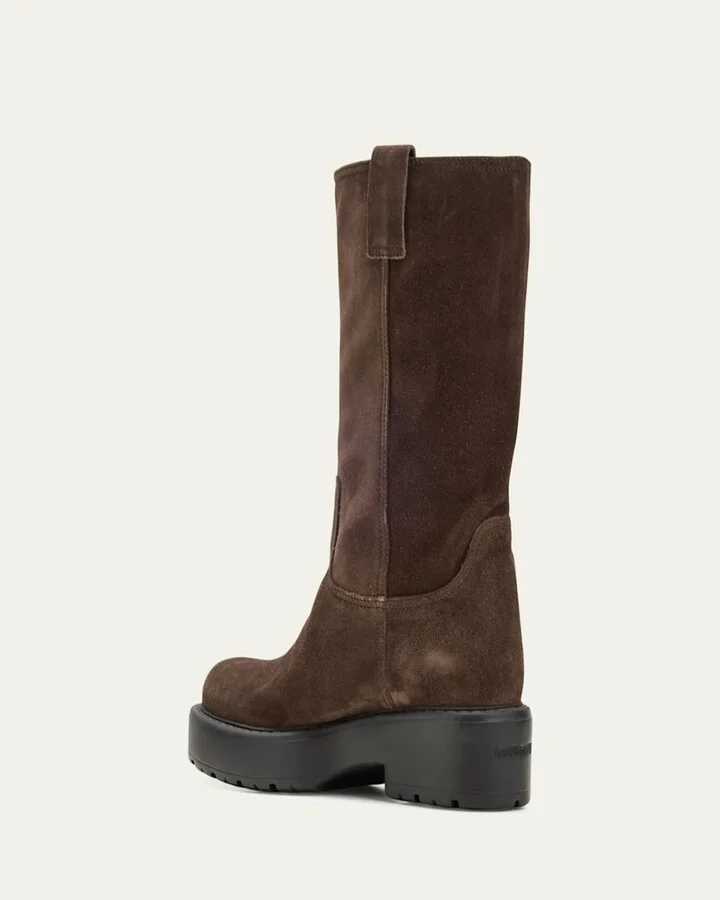 Suede Tall Moto Boots - Image 3