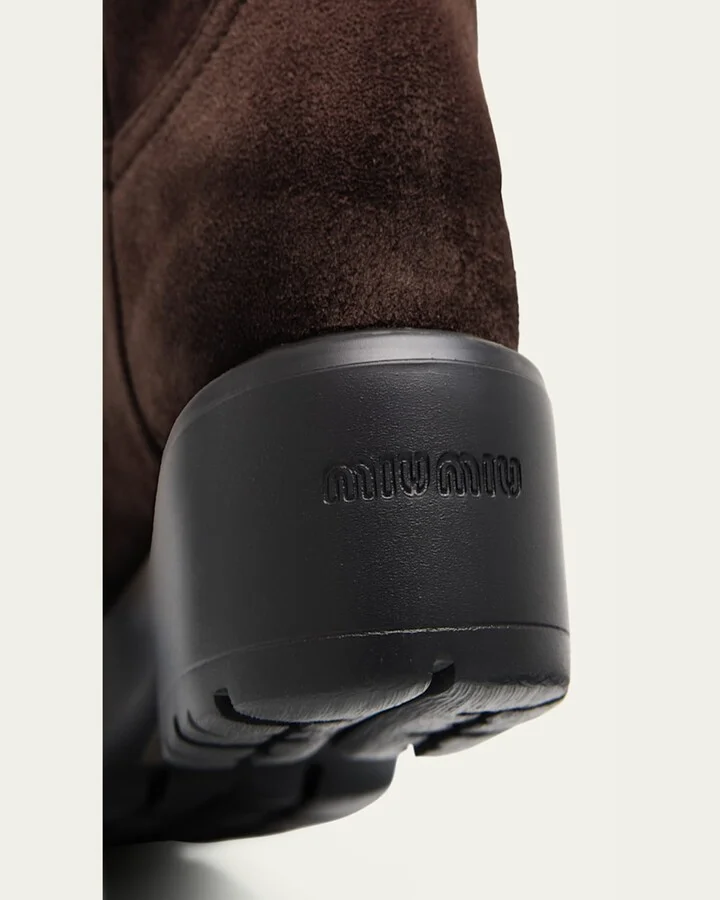 Suede Tall Moto Boots - Image 7