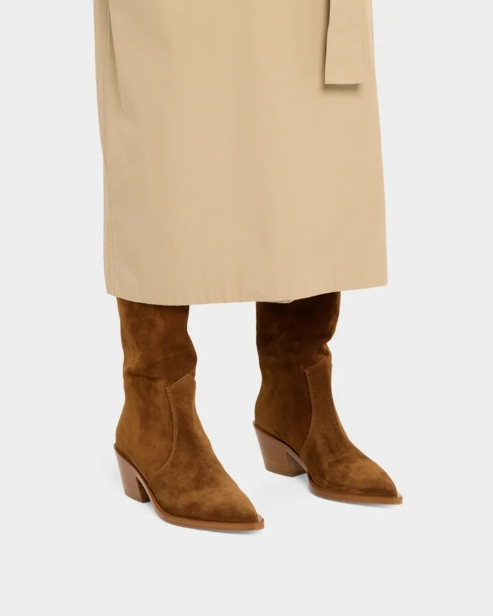Suede Tall Western Boots - Image 2