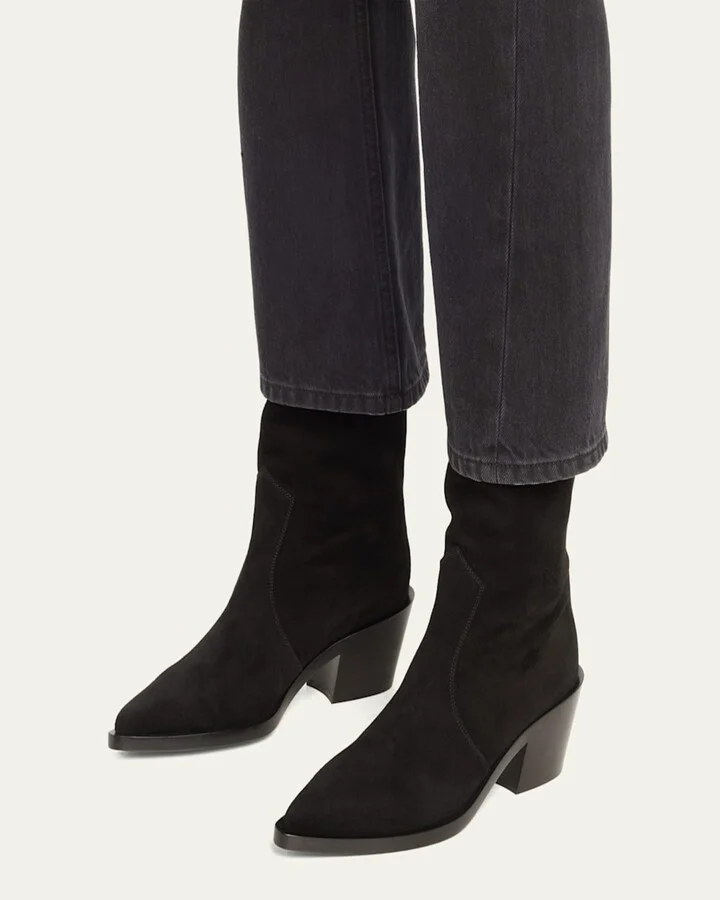 Suede Tall Western Boots - Image 9