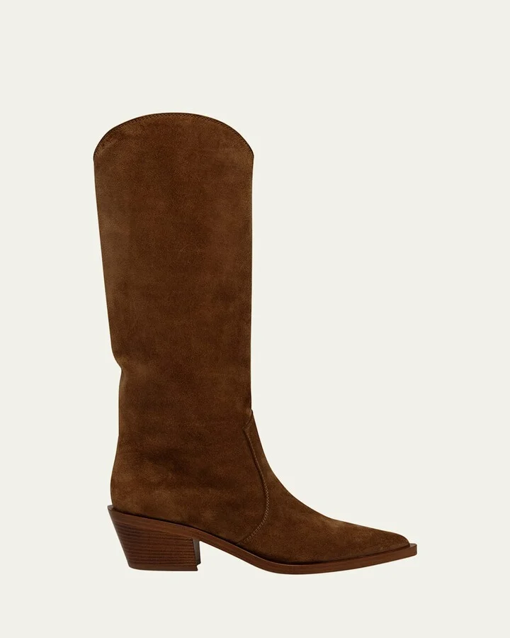 Suede Tall Western Boots