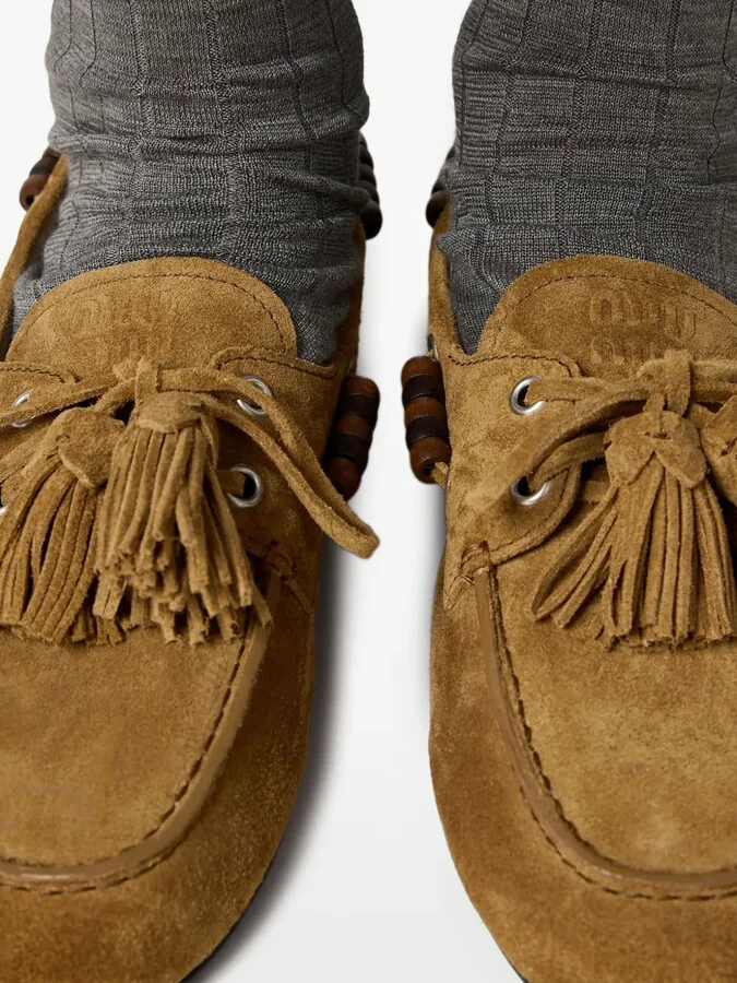 Suede Tassel Loafers - Image 4