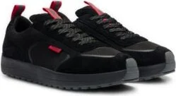 Suede trainers with driver sole- Black Men's Sneakers size 6