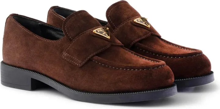 Suede Triangle-Logo Loafers - Image 2