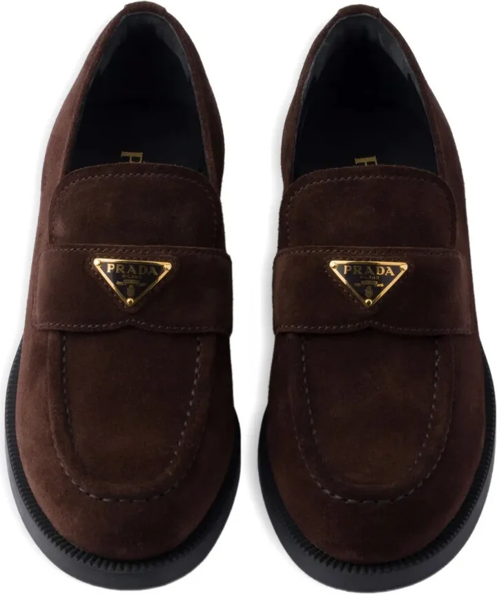 Suede Triangle-Logo Loafers - Image 4