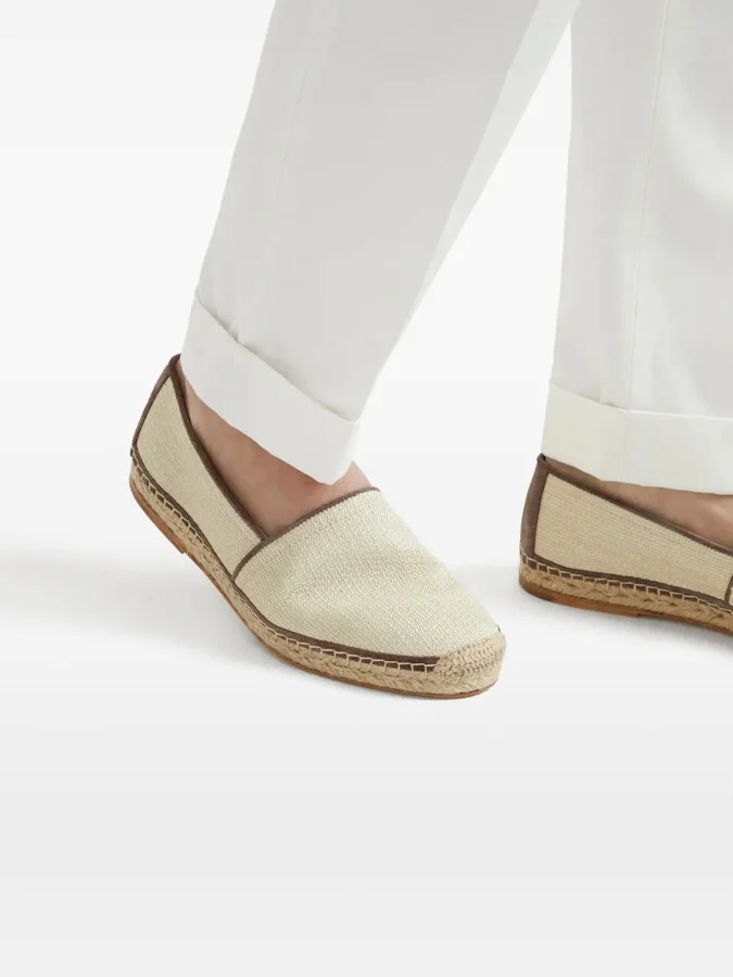 Suede-Trim Raffia Espadrilles - Image 5