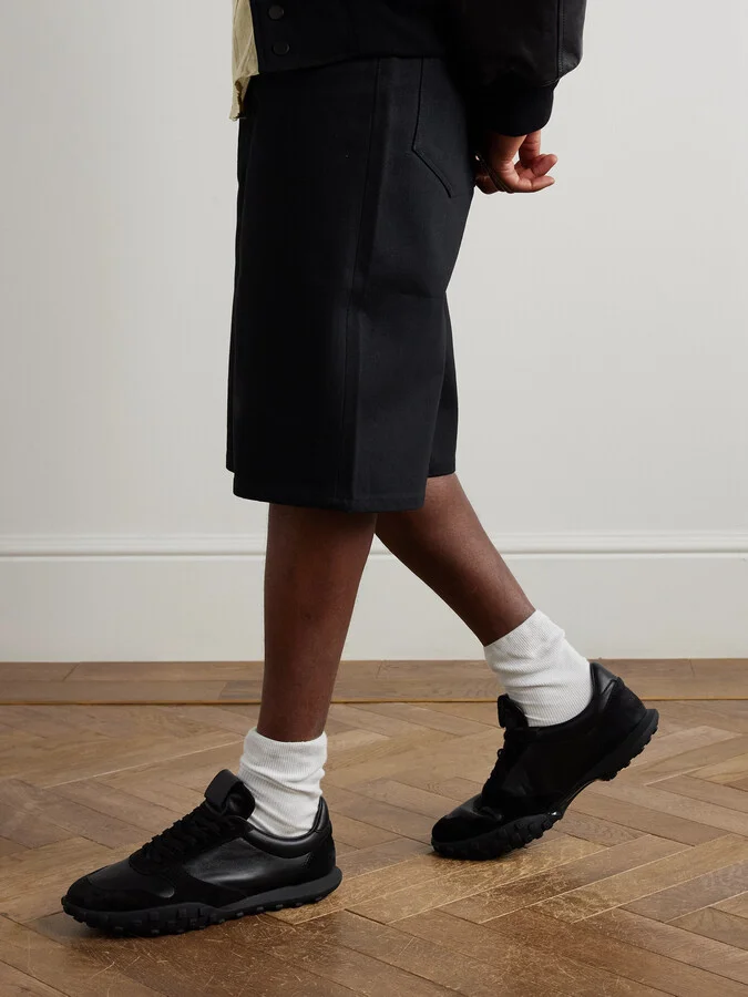 Suede-Trimmed Leather Sneakers - Image 2