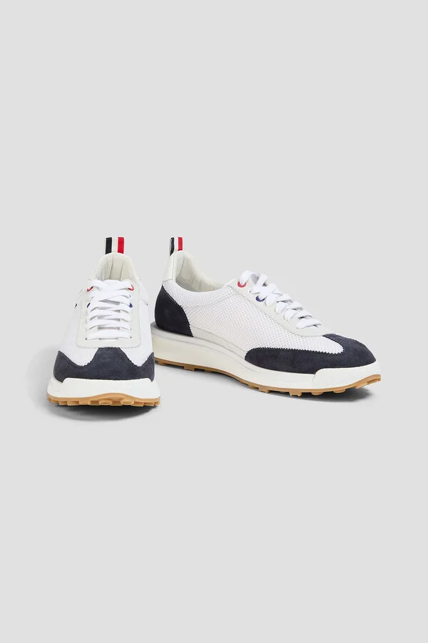 Suede-trimmed mesh sneakers - Image 2