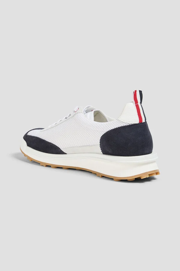 Suede-trimmed mesh sneakers - Image 3