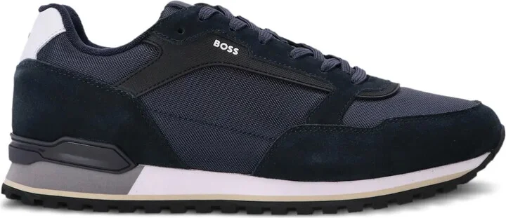 Suede-Trimmed Mesh Sneakers