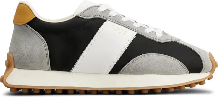 Suede-Trimmed Sneakers