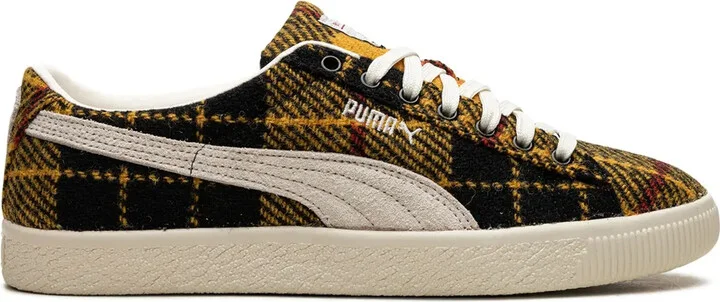 Suede VTG Harris Tweed "Frosted Ivory/Yellow" sneakers