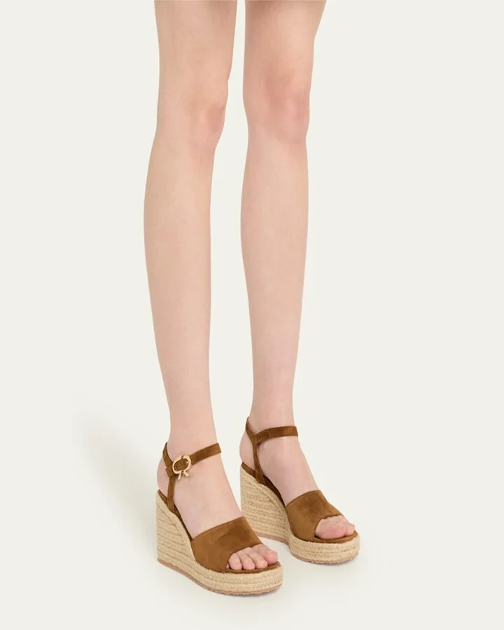 Suede Wedge Ankle-Strap Espadrilles - Image 4