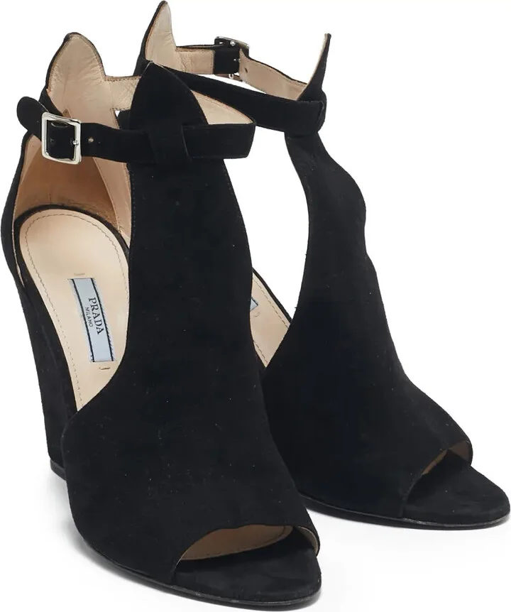 Suede Wedge Sandals - Image 2