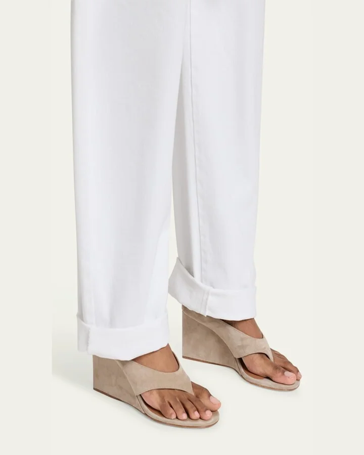 Suede Wedge Thong Sandals - Image 4