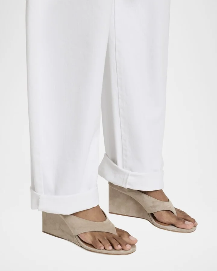 Suede Wedge Thong Sandals - Image 5