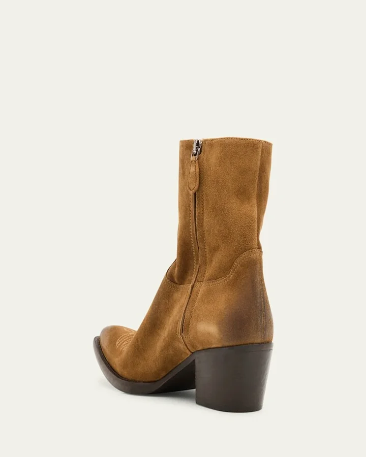 Suede Western Booties - Image 8