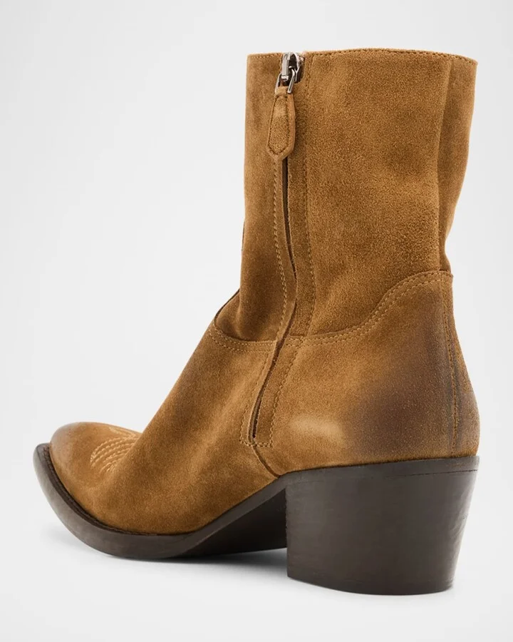 Suede Western Booties - Image 9