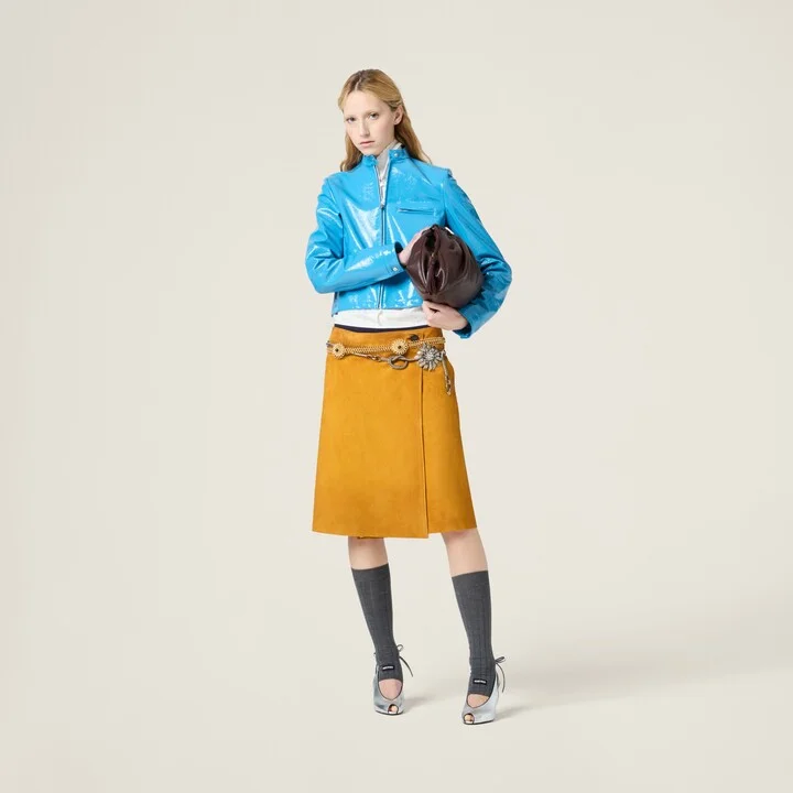 Suede wraparound skirt - Image 2
