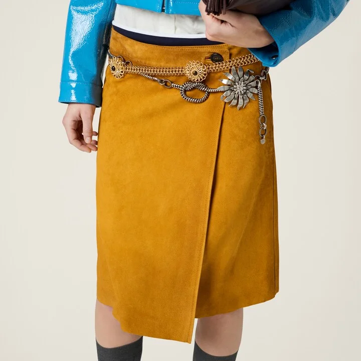 Suede wraparound skirt - Image 4