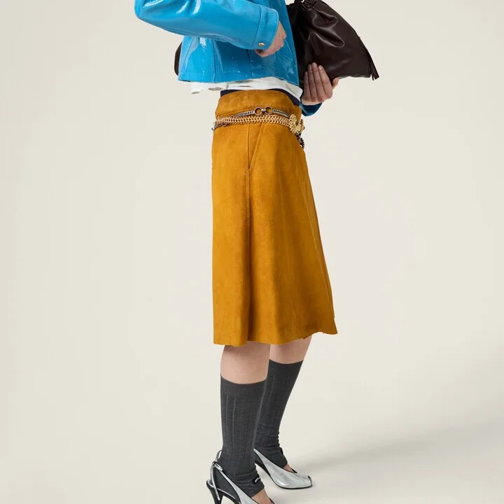 Suede wraparound skirt - Image 5