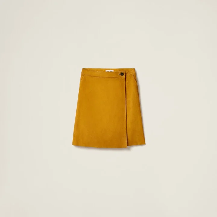 Suede wraparound skirt
