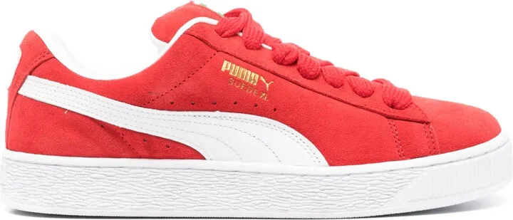 Suede XL logo-print sneakers
