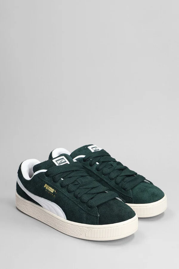 Suede Xl Sneakers In Green Suede - Image 2