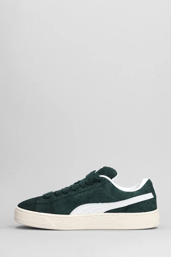 Suede Xl Sneakers In Green Suede - Image 3