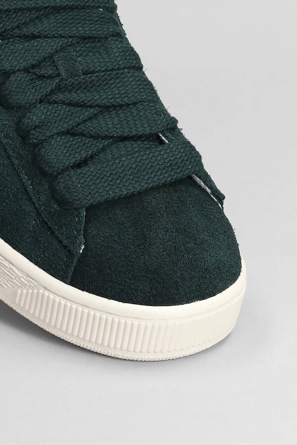 Suede Xl Sneakers In Green Suede - Image 5