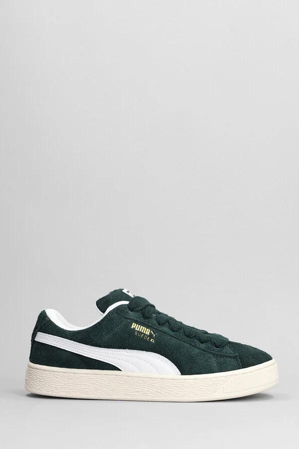 Suede Xl Sneakers In Green Suede