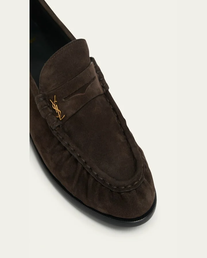 Suede YSL Penny Loafers - Image 7