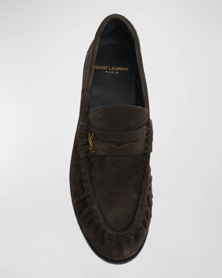 Suede YSL Penny Loafers - Image 3