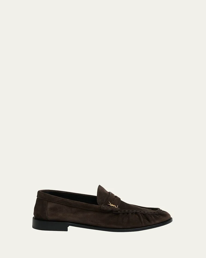 Suede YSL Penny Loafers