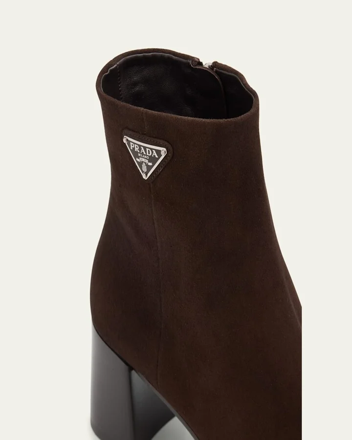 Suede Zip Ankle Booties - Image 8