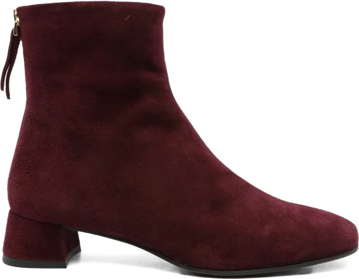 Suede Zip-Fastening Ankle Boots