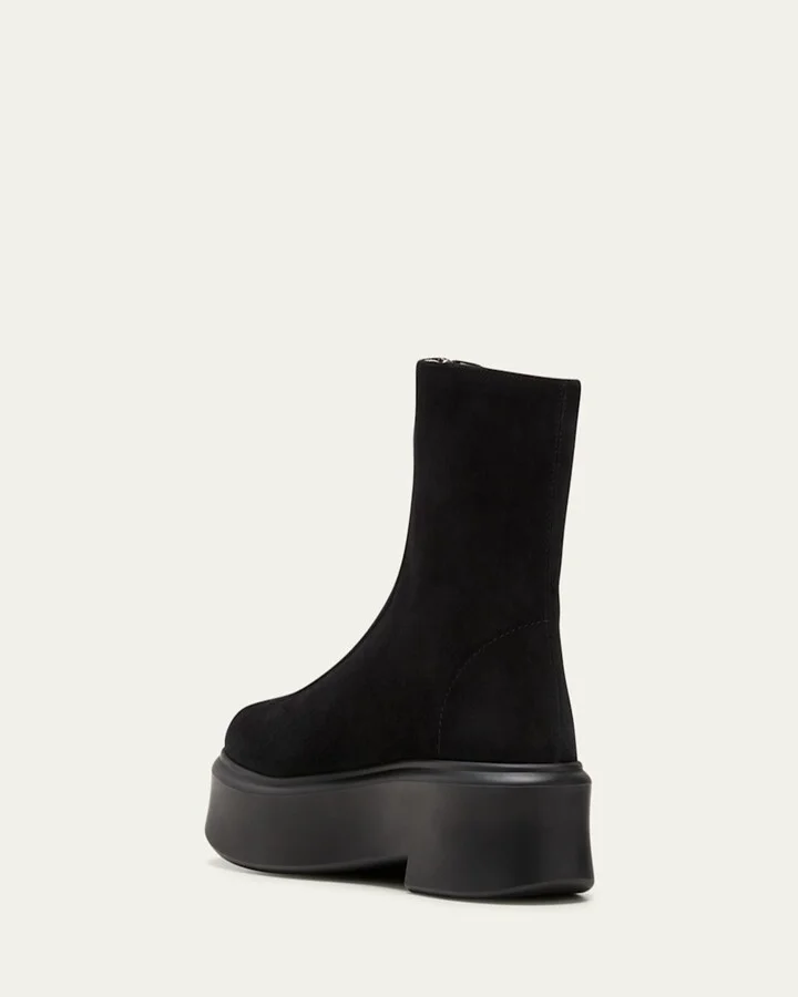 Suede Zip Moto Booties - Image 5