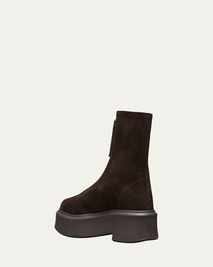 Suede Zip Moto Booties - Image 7