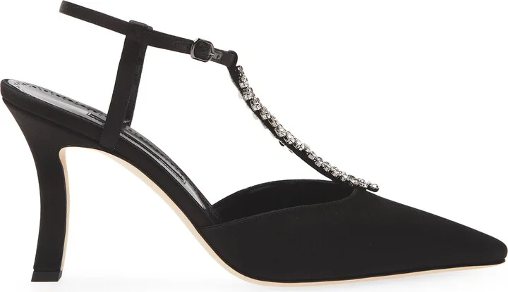 Sufik Crystal Embellished T-Strap Pump - Image 3