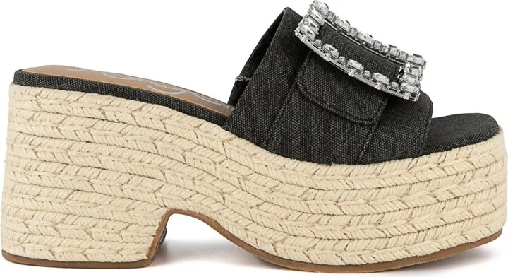 Sugar Women's Remote Embellished Buckle Espadrille Sandals - Image 6