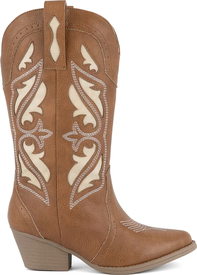 Sugar Women's Tobiano Mid Shaft Western Pull On Boots - Brown, Multi - Image 2