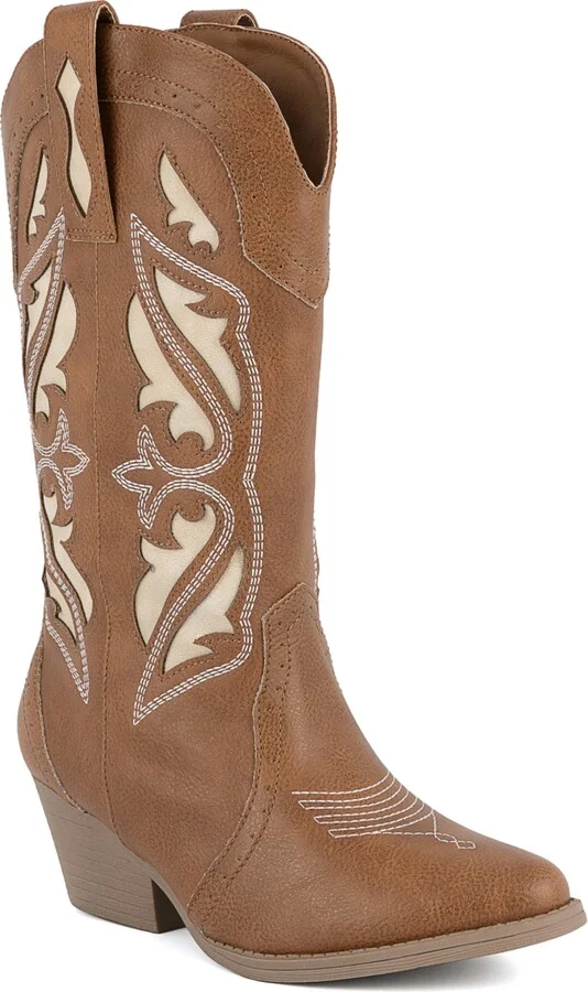 Sugar Women's Tobiano Mid Shaft Western Pull On Boots - Brown, Multi